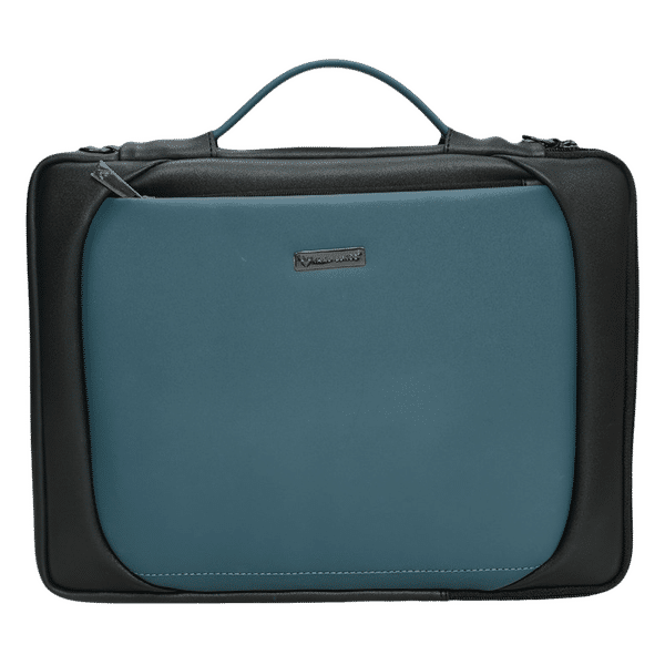 Dr. Vaku La Romani Polyurethane Leather Laptop Sling Bag for 14 Inch Laptop (Water Resistant, Blue/Black)_1