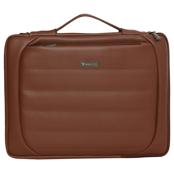 Dr. Vaku Lasa Chivelle Vegan Leather Laptop Sling Bag for 13 & 14 Inch Laptop (Water Resistant, Tan Brown)_1