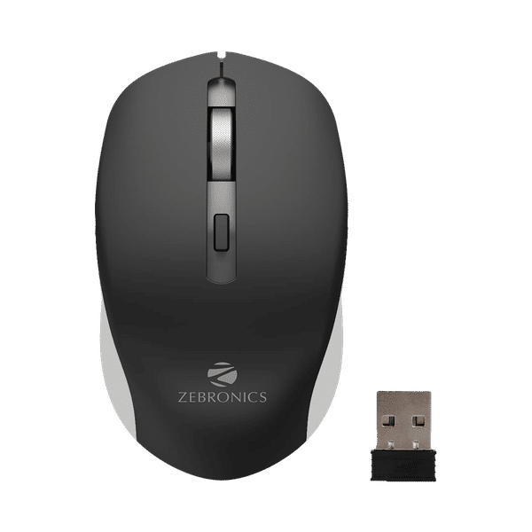 ZEBRONICS Zeb-Jaguar Wireless Optical Mouse (1600 DPI Adjustable, Plug & Play, Black/Grey)_1