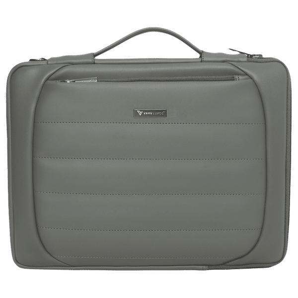 Dr. Vaku Lasa Chivelle Vegan Leather Laptop Sling Bag for 13 & 14 Inch Laptop (Water Resistant, Grey)_1