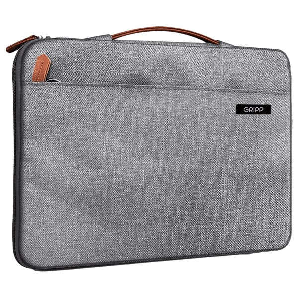 GRIPP Grace Polyester, Polyurethane Laptop Sling Bag for 13.3 & 14 Inch Laptop (Drop-Proof, Black/Camel)_1