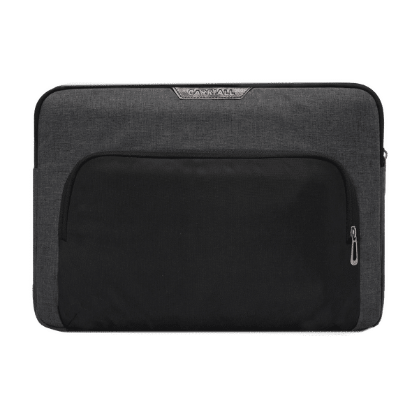 Carriall Noble Fabric, Polyester Laptop Sleeve for 16 Inch Laptop (Water Resistant, Black/Grey)_1