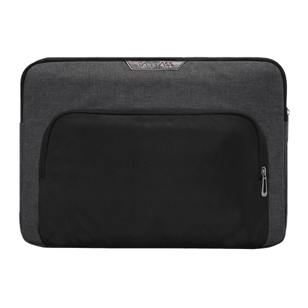 Carriall Noble Fabric, Polyester Laptop Sleeve for 13 Inch Laptop (Water Resistant, Black/Grey)_1