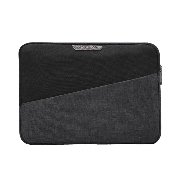 Carriall Ascent Fabric, Polyester Laptop Sleeve for 15 Inch Laptop (Water Resistant, Black/Grey)_1