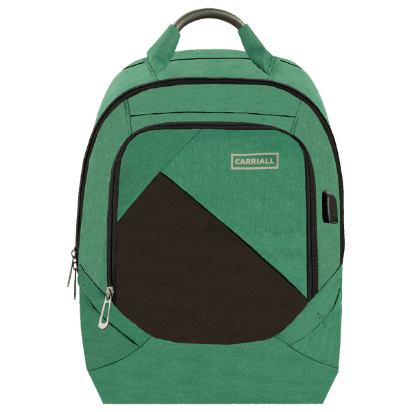 Carriall Minikin Polyester Laptop Backpack for 15.6 Inch Laptop (29.6 L, USB Charging Port, Green)_1