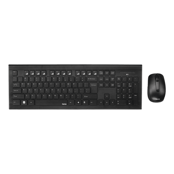 hama Cortino Wireless Keyboard & Mouse Combo (105 Keys, 1600 DPI Adjustable, Adjustable Sensitivity, Black)_1