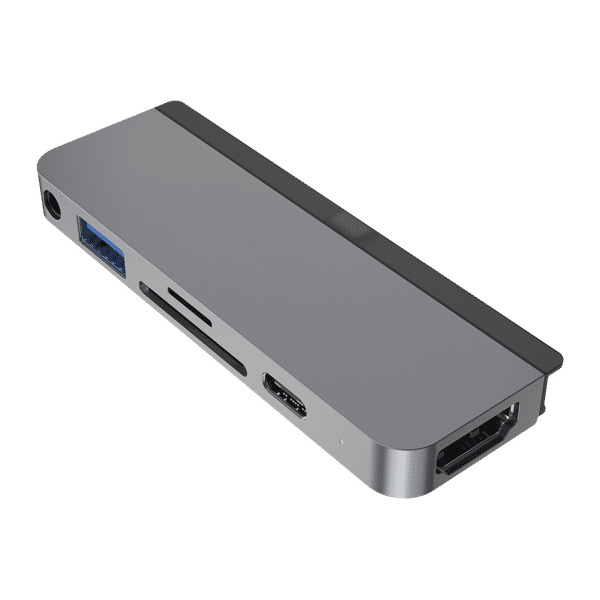HYPERDRIVE 6-in-1 USB 3.2 Type C to USB 3.0 Type C, USB 3.1 Type A, HDMI Type A, SD Card Slot, MicroSD Card Slot, 3.5mm Stereo USB Hub (Pass-Through Charging, Space Grey)_1