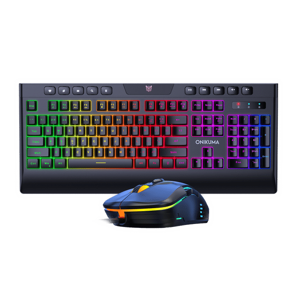 ONIKUMA G21 Plus Wired Gaming Keyboard & Mouse Combo (6400 DPI Adjustable, Waterproof Splash Design, Black)_1