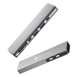 NOVOO 7-in-2 USB 3.0 Type C to USB 3.0 Type C, USB Type A, SD Card Slot, MicroSD Card Slot, HDMI USB Hub (4K Video Resolution, Grey)_1