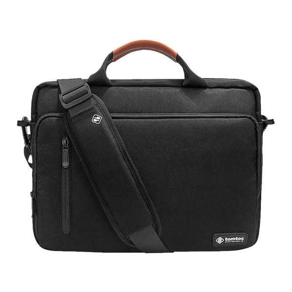 tomtoc Defender Fabric Laptop Sling Bag for 16 Inch Laptop (Water Repellent, Black)_1