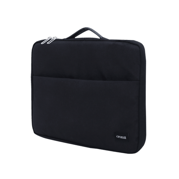 Croma Prime Fabric Laptop Sleeve for 14 Inch Laptop (Water Resistant, Black)_1