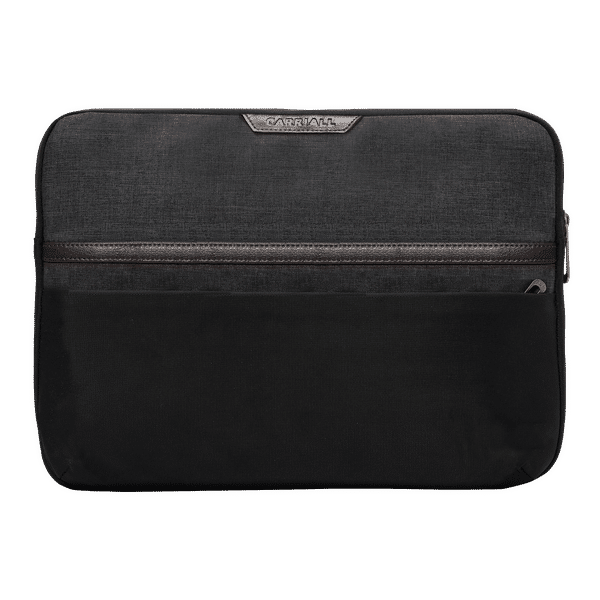 Carriall Urbane Fabric, Polyester Laptop Sleeve for 14 Inch Laptop (Water Resistant, Black/Grey)_1