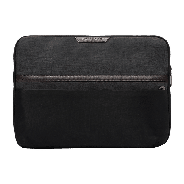 Carriall Urbane Fabric, Polyester Laptop Sleeve for 16 Inch Laptop (Water Resistant, Black/Grey)_1