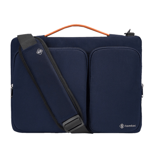 tomtoc Defender Fabric Laptop Sling Bag for 15.6 Inch Laptop (Water Resistant, Navy Blue)_1