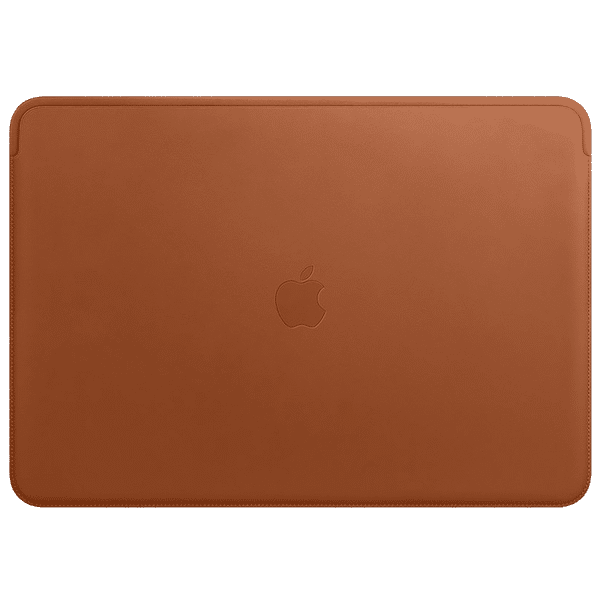 Apple Leather Laptop Sleeve for 15 Inch Laptop (Solid Design, Saddle Brown)_1
