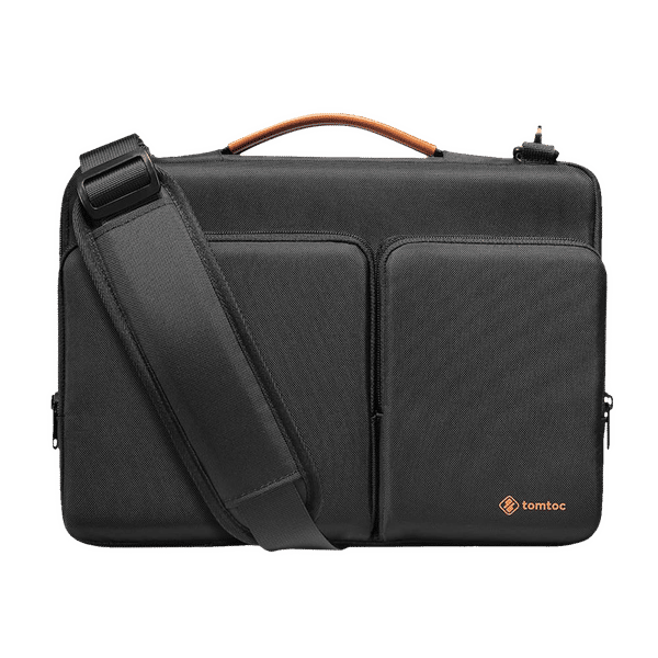 tomtoc Defender Fabric Laptop Sling Bag for 13.5, 14 & 14.4 Inch Laptop (Water Resistant, Black)_1