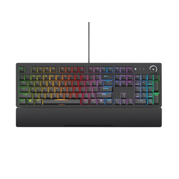 Red Gear Shadow Blade Wired Gaming Keyboard with Backlit Keys (Rainbow LED, Black)_1