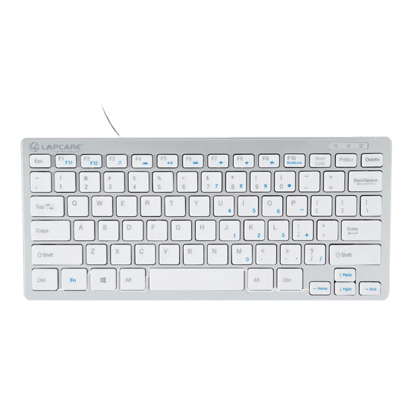 LAPCARE D-Lite Mini Wired Keyboard with Dedicated Multimedia Keys (Spill Resistant, Silver)_1
