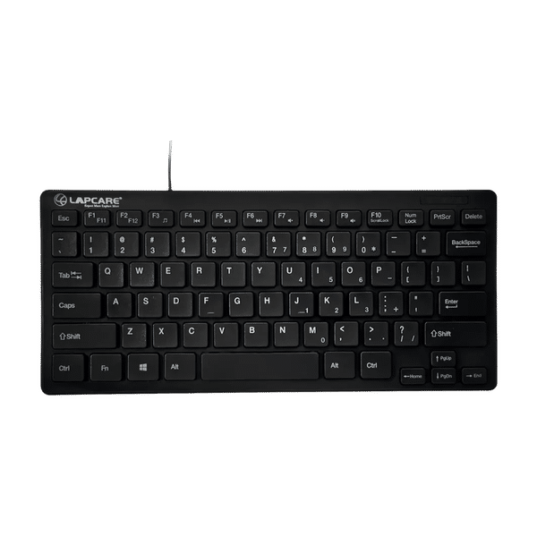 LAPCARE D-Lite Plus Mini Wired Keyboard with Dedicated Multimedia Keys (Spill Resistant, Black)_1