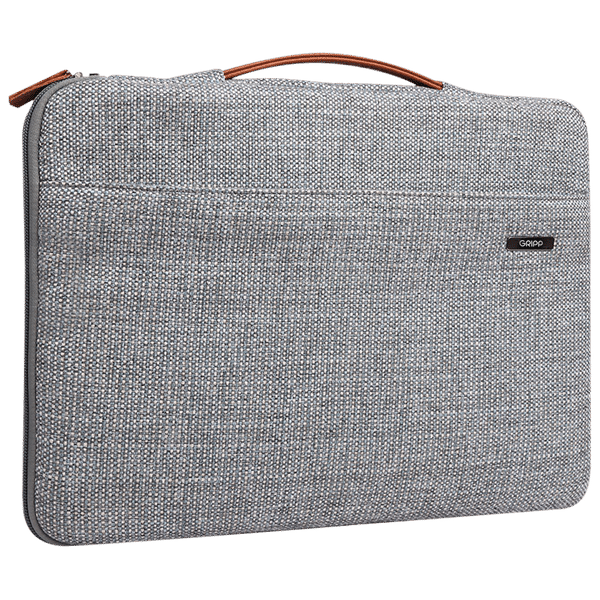 GRIPP Grace Polyester, Polyurethane Laptop Sling Bag for 13.3 & 14 Inch Laptop (Water Repellent, Grey/Camel)_1