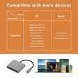 NOVOO 3-in-1 USB 3.0 Type C to USB 3.0 Type C, USB 3.0 Type A, HDMI Type A USB Hub (Supports 4K Resolution, Dark Grey)_3