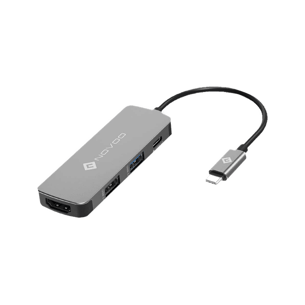 NOVOO 4-in-1 USB 3.0 Type C to USB 2.0 Type C, USB 3.0 Type A, USB 2.0 Type A, HDMI 1.4 USB Hub (Supports 4K Resolution, Dark Grey)_1