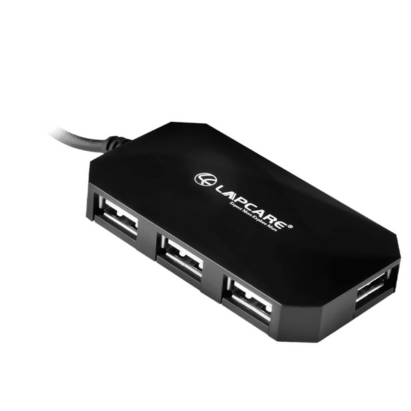 LAPCARE 4-in-1 USB 2.0 Type A to USB 2.0 Type A USB Hub (Over-Current Protection, Black)_1