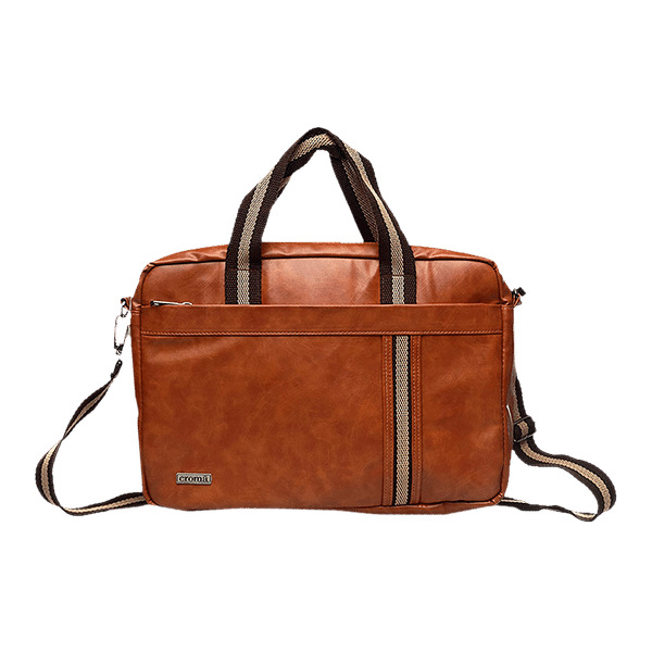 Croma Leather Laptop Sleeve for 15 Inch Laptop (Apple Compatible, Brown)_1