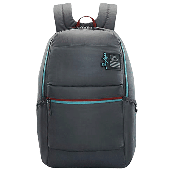 Skybags Yolo Polyester Laptop Backpack for 15.6 Inch Laptop (25 L, Water Resistant, Grey)_1