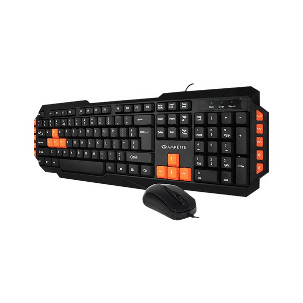 AMKETTE Xcite Pro Wired Keyboard & Mouse Combo (1000 DPI, Spill Resistant, Black)_1
