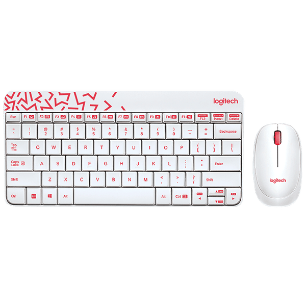 logitech MK240 Wireless Keyboard & Mouse Combo (1000 DPI, Spill Resistant, White/Vivid Red)_1