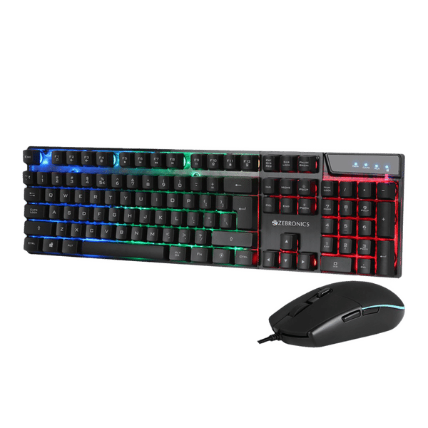 ZEBRONICS ZEB-War Wired Gaming Keyboard & Mouse Combo (104 Keys, 3200 DPI Adjustable, Advanced Optical Sensor Technology, Black)_1