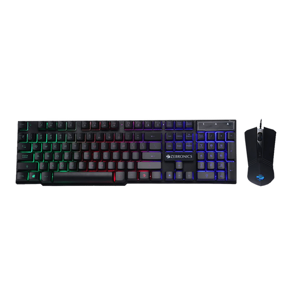 ZEBRONICS ZEB-Fighter Wired Gaming Keyboard & Mouse Combo (108 Keys, 2000 DPI Adjustable, High Precision Sensor, Black)_1