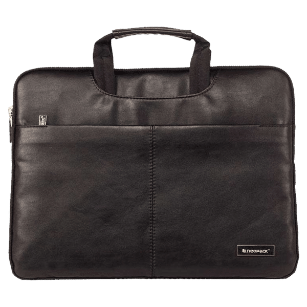 neopack Leather, Nylon Laptop Sling Bag for 13.3 & 14.2 Inch Laptop (Super Stylish, Black)_1