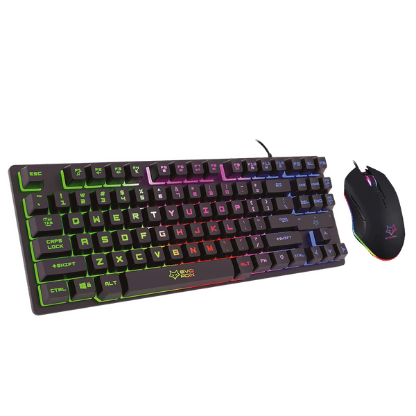 AMKETTE EvoFox X-Team Wired Gaming Keyboard & Mouse Combo (87 Keys, 3200 DPI, Anti Ghosting Keys, Black)_1