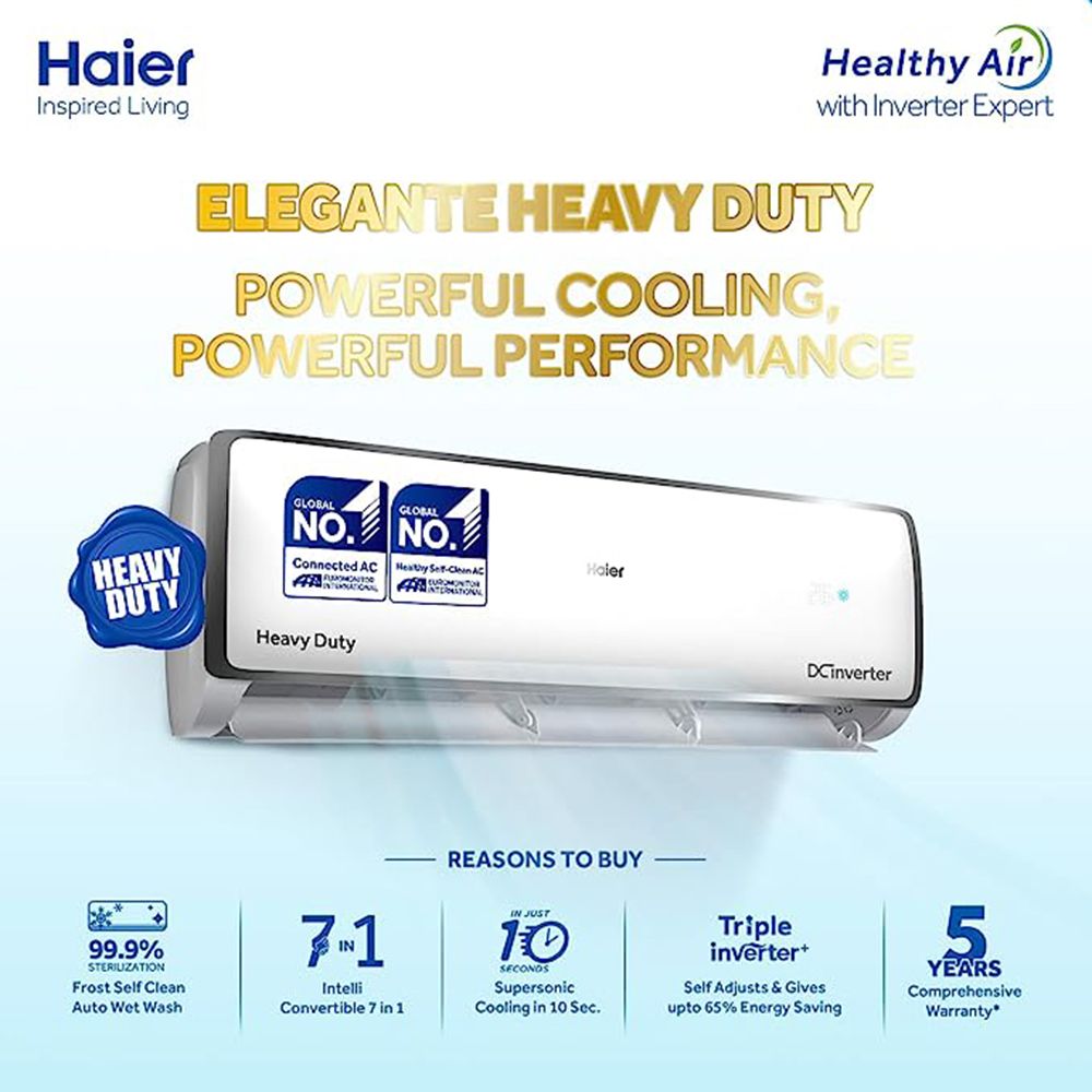 Buy Haier Elegante Heavy Duty 2 Ton 3 Star Inverter Split Ac (2023 