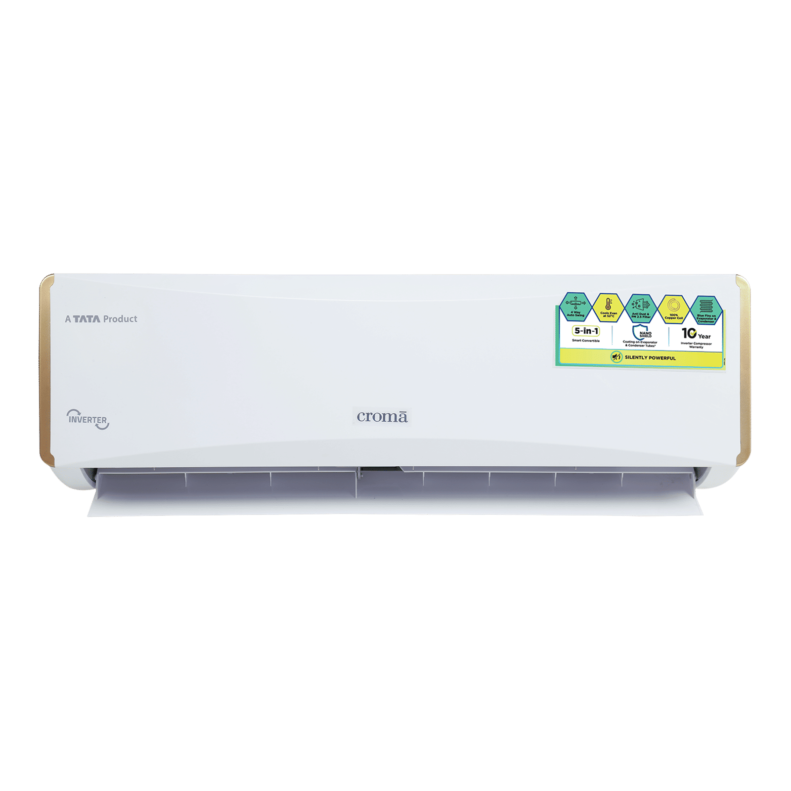 Croma 5 in 1 Convertible 1 Ton 3 Star Inverter Split AC with Anti-Dust Filter (Copper Condenser, CRLA012IND255951)