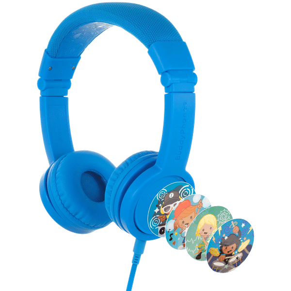 onanoff BuddyPhones Explore Plus Wired Headphone with Mic (Over Ear, Cool Blue)_1