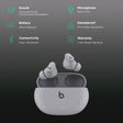 beats Studio Buds MMT93ZM/A TWS Earbuds with Active Noise Cancellation (Water Resistant, Spatial Audio, Moon Gray)_2