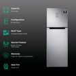 SAMSUNG 256 Litres 2 Star Frost Free Double Door Refrigerator with Toughened Glass Shelves (RT30C3442S9/HL, Refined Inox)_2