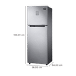 SAMSUNG 256 Litres 2 Star Frost Free Double Door Refrigerator with Toughened Glass Shelves (RT30C3442S9/HL, Refined Inox)_3