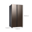 SAMSUNG 644 Litres 3 Star Auto Defrost Side by Side Refrigerator with Twin Cooling Plus (RS76CG8133DXHL, Luxe Brown)_3