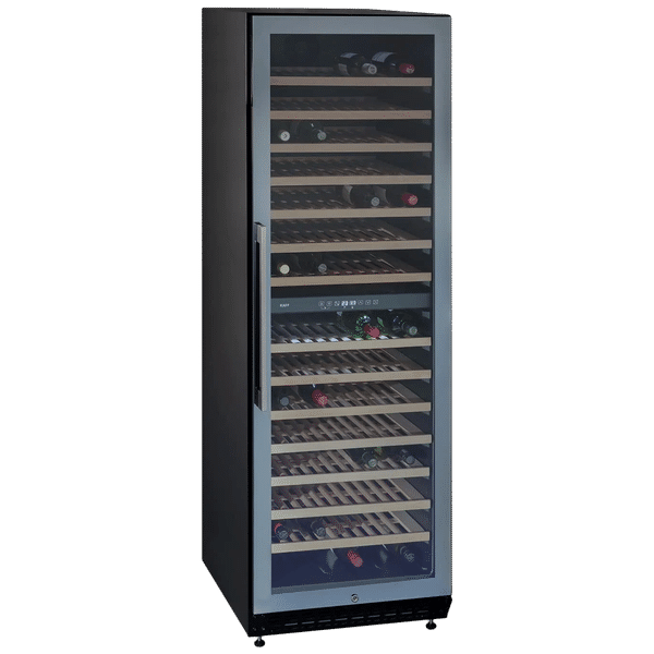 KAFF 418 Litres 171 Bottles Wine Cooler (Inner Glass with UV Protection, WC 418 DZ, Black)_1