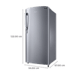 SAMSUNG 183 Litres 2 Star Direct Cool Single Door Refrigerator with Toughened Glass Shelves (RR20C2412GS/NL, Grey Silver)_3