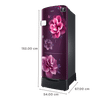 SAMSUNG 223 Litres 3 Star Direct Cool Single Door Refrigerator with Base Drawer (RR24C2Z23CR/NL, Camellia Purple)_3