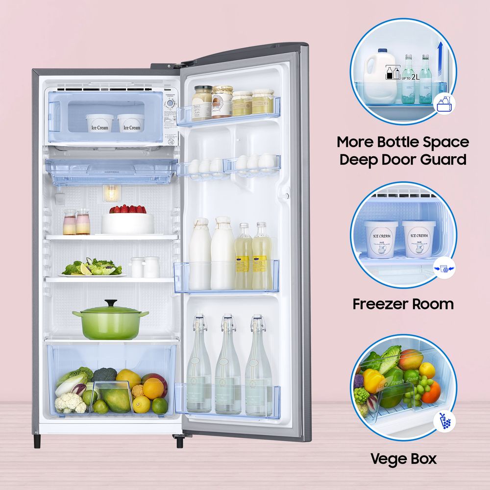 Buy SAMSUNG 183 Litres 3 Star Direct Cool Single Door Refrigerator with ...