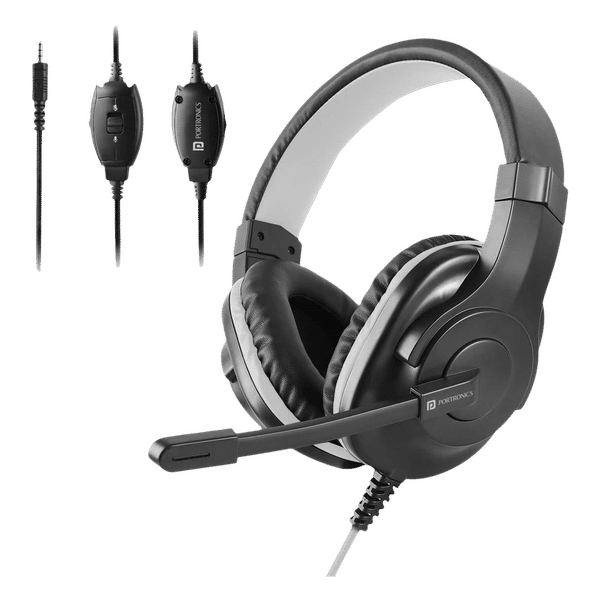 PORTRONICS Genesis POR-1530 Wired Gaming Headset (Distortion Free Audio, Over Ear, Grey)_1