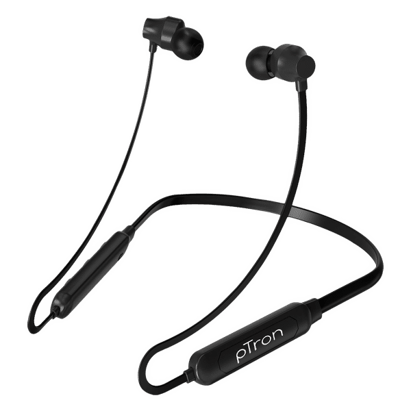 pTron InTunes Lite Neckband with Passive Noise Cancellation (6 Hours Playtime, Black)_1