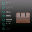 Dr. Vaku MILAN Stripey Vegan Leather Laptop Sling Bag for 13 & 14 Inch Laptop (Water Resistant, Pink/Camel)_3