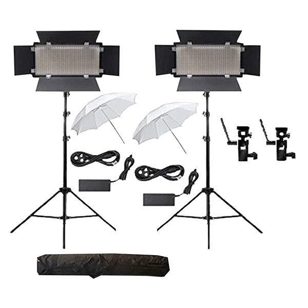 HIFFIN HF-600 Mark II Video Light with Light Stand, Umbrella & Umbrella Stand for Videography (Supports Upto 3000g)_1